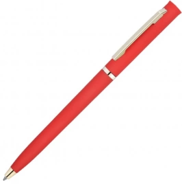 Ручка пластиковая шариковая Vivapens EUROPA SOFT GOLD, красная с золотистым