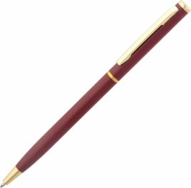 Ручка металлическая шариковая Vivapens Hilton, тёмно-красная с золотистым