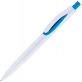 Ручка пластиковая шариковая Solke Focus, белая с голубым