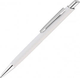 Ручка металлическая шариковая Vivapens ELFARO SOFT, белая с серебристым