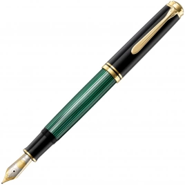 Ручка перьевая Pelikan Souveraen M 1000 (PL987594)  Black Green GT M перо золото 18K с родиевым покрытием подар.кор.