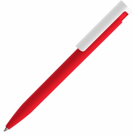Ручка пластиковая шариковая Vivapens CONSUL SOFT, красная с белым