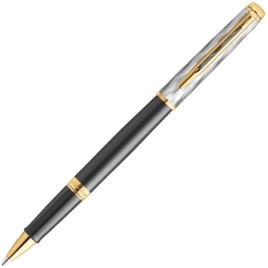 Роллер ручка Waterman Reflections of Paris Hemisphere DeLuxe (2200838) Black GT; F черные чернила, подарочная коробка