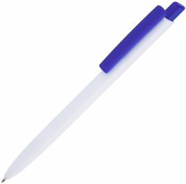 Ручка пластиковая шариковая Vivapens POLO, белая с синим