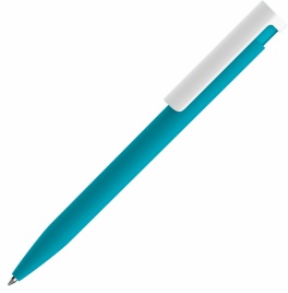Ручка пластиковая шариковая Vivapens CONSUL SOFT, бирюзовая с белым