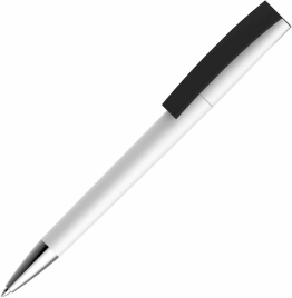 Ручка пластиковая шариковая Vivapens ZETA, белая с черным