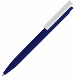 Ручка пластиковая шариковая Vivapens CONSUL SOFT, тёмно-синяя с белым