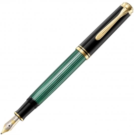 Ручка перьевая Pelikan Souveraen M 400 (PL994855) Black Green GT F перо золото 14K покрытое родием подар.кор.