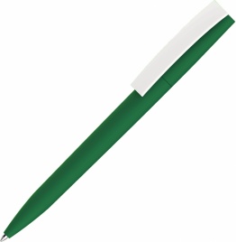 Ручка пластиковая шариковая Vivapens ZETA SOFT, зелёная с белым