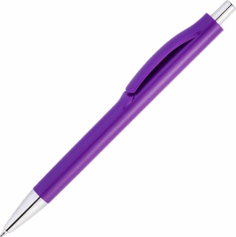 Ручка пластиковая шариковая Vivapens IGLA CHROME, фиолетовая