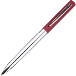 Ручка металлическая шариковая B1 Clipper, серебристая с красным