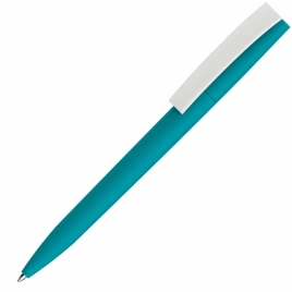 Ручка пластиковая шариковая Vivapens ZETA SOFT, бирюзовая с белым