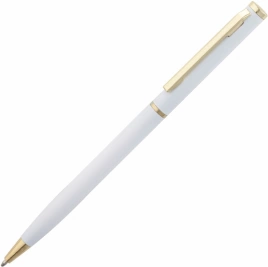 Ручка металлическая шариковая Vivapens Hilton, белая с золотистым