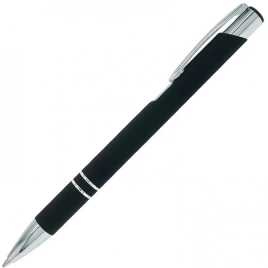 Ручка металлическая шариковая Z-PEN, COSMO Soft Touch, чёрная с серебристым