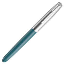 Перьевая ручка Parker 51 Core (2123506) Teal Blue CT; F сталь нержавеющая; подар.кор.