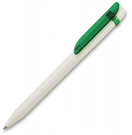 Ручка пластиковая шариковая Grant Arrow Classic Transparent , белая с зелёным