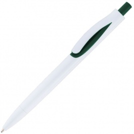 Ручка пластиковая шариковая Vivapens Focus, белая с зелёным