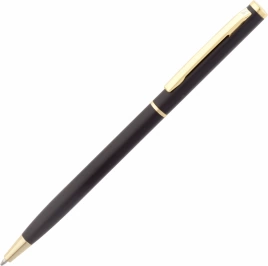 Ручка металлическая шариковая Vivapens Hilton, чёрная с золотистым