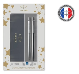 Набор (ручка/карандаш) Parker Jotter Core KB61 (2093256) Stainless Steel CT: ручка шариковая/карандаш механический 0.5; подар.кор.