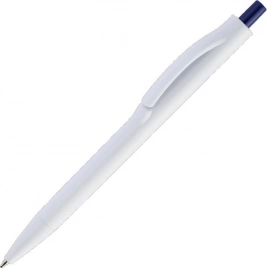 Ручка пластиковая шариковая Vivapens IGLA COLOR, белая c тёмно-синим