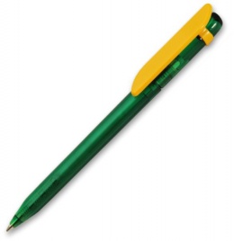 Ручка пластиковая шариковая Grant Arrow Classic Color Transparent , зелёная с жёлтым
