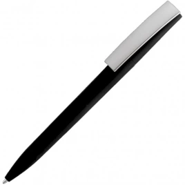 Ручка пластиковая шариковая Solke ZETA SOFT MIX, чёрная с серебристым