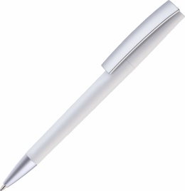 Ручка пластиковая шариковая Vivapens ZETA COLOR, белая с серебристым