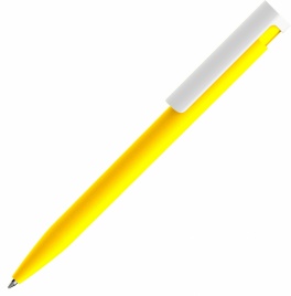 Ручка пластиковая шариковая Vivapens CONSUL SOFT, жёлтая с белым