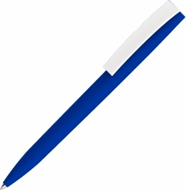 Ручка пластиковая шариковая Vivapens ZETA SOFT, синяя с белым