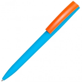 Ручка пластиковая шариковая Vivapens ZETA SOFT MIX, голубая с оранжевым