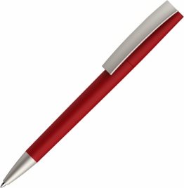 Ручка пластиковая шариковая Vivapens ZETA COLOR, красная с серебристым