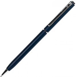 Ручка металлическая шариковая B1 Slim Silver, синяя с серебристым