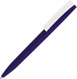 Ручка пластиковая шариковая Vivapens ZETA SOFT, тёмно-синяя с белым