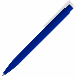 Ручка пластиковая шариковая Vivapens CONSUL SOFT, синяя с белым
