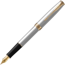 Перьевая ручка Parker Sonnet Core F527 (1931504) Stainless Steel GT F перо сталь нержавеющая/позолота подар.кор.