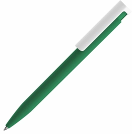 Ручка пластиковая шариковая Vivapens CONSUL SOFT, зелёная с белым