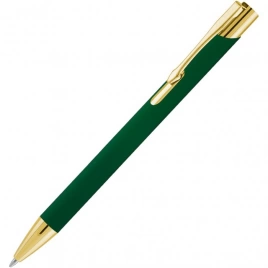 Ручка металлическая шариковая Z-PEN, Legend Soft Touch Mirror Gold, зелёная c золотистым