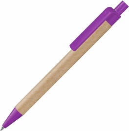 Ручка картонная шариковая Vivapens Viva New, натуральная с фиолетовым