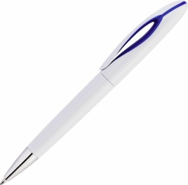 Ручка пластиковая шариковая Vivapens OKO, белая с синим