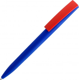 Ручка пластиковая шариковая Solke Zeta Soft Blue Mix, синяя с красным