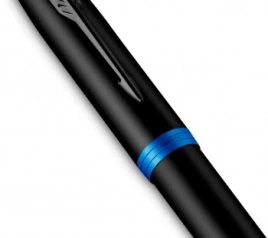 Ручка перьевая  Parker IM Vibrant Rings F315 (2172858) Marine Blue PVD; F сталь нержавеющая; подар.коробка.