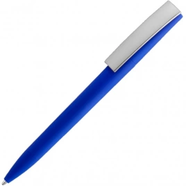 Ручка пластиковая шариковая Solke ZETA SOFT MIX, синяя с серебристым