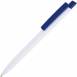 Ручка пластиковая шариковая Vivapens POLO, белая с тёмно-синим