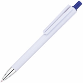 Ручка пластиковая шариковая Vivapens VIKO, белая с синим