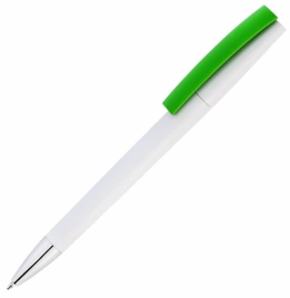 Ручка пластиковая шариковая Vivapens ZETA, белая с салатовым