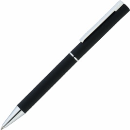 Ручка металическая шариковая Vivapens Argon Soft с софт-тач, чёрная