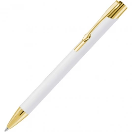 Ручка металлическая шариковая Z-PEN, Legend Soft Touch Mirror Gold, белая c золотистым