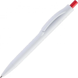 Ручка пластиковая шариковая Vivapens IGLA COLOR, белая c красным