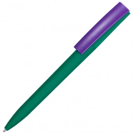 Ручка пластиковая шариковая Vivapens ZETA SOFT MIX, зелёная с фиолетовым