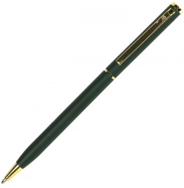Ручка металлическая шариковая B1 Slim Gold, зелёная с золотистым